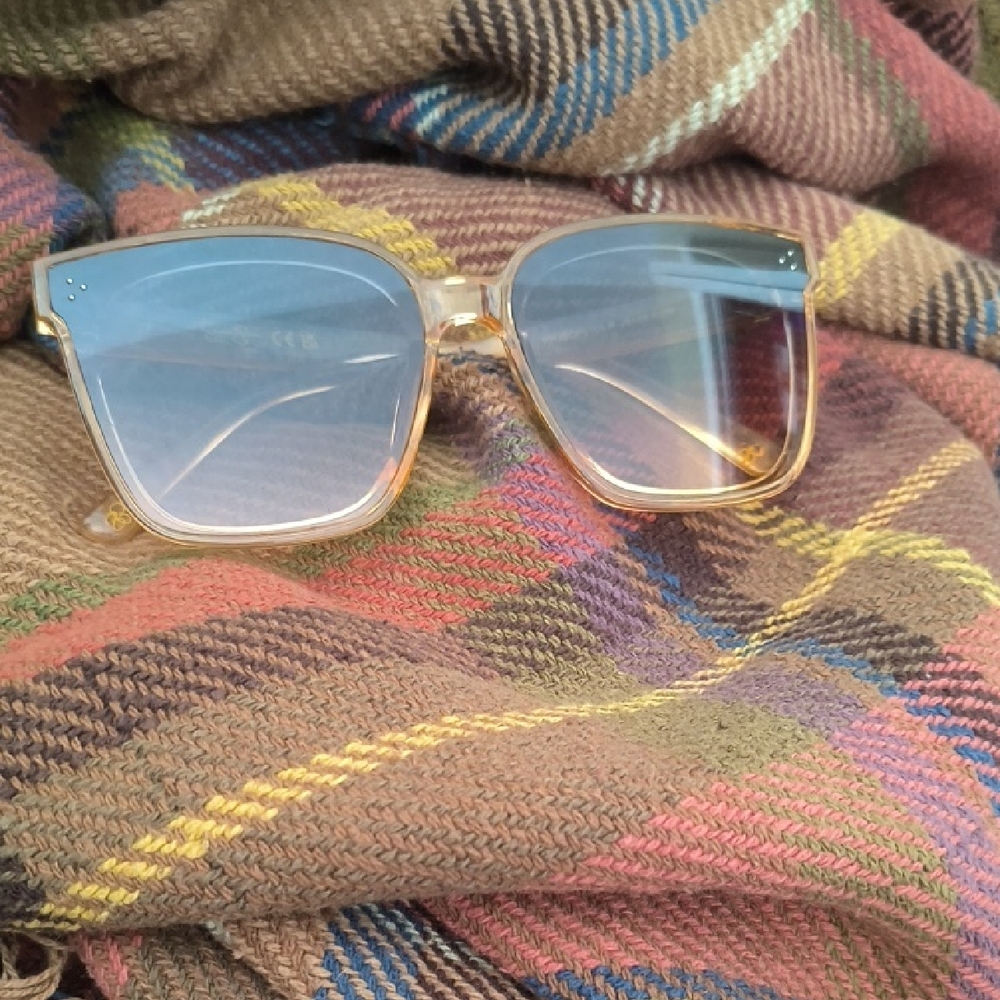 Jessica Simpson Nude Crystal Gold Opaque Sunglasses